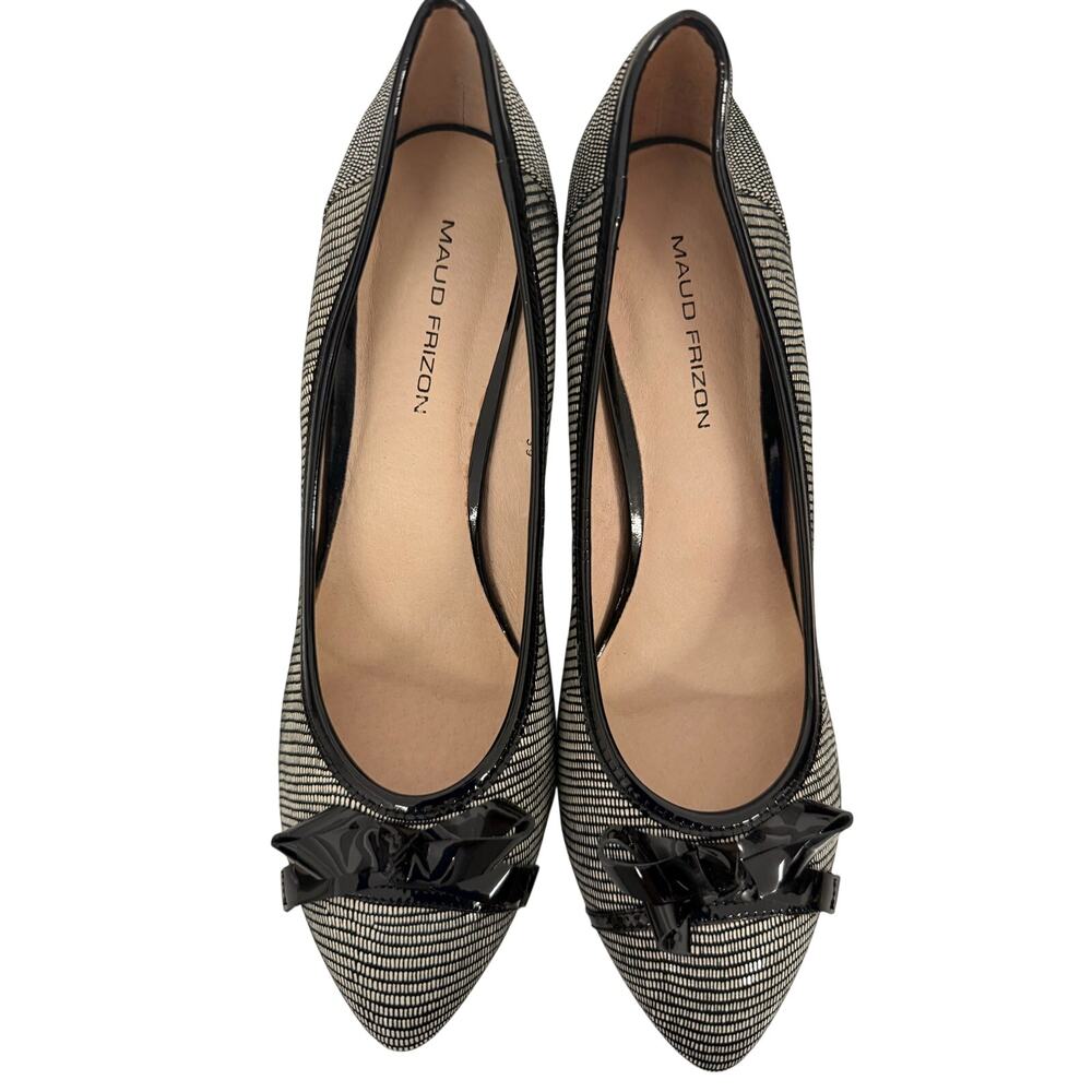 Maud Frizon Black White Kitten Heel Pumps Shoes Size 8.5 M